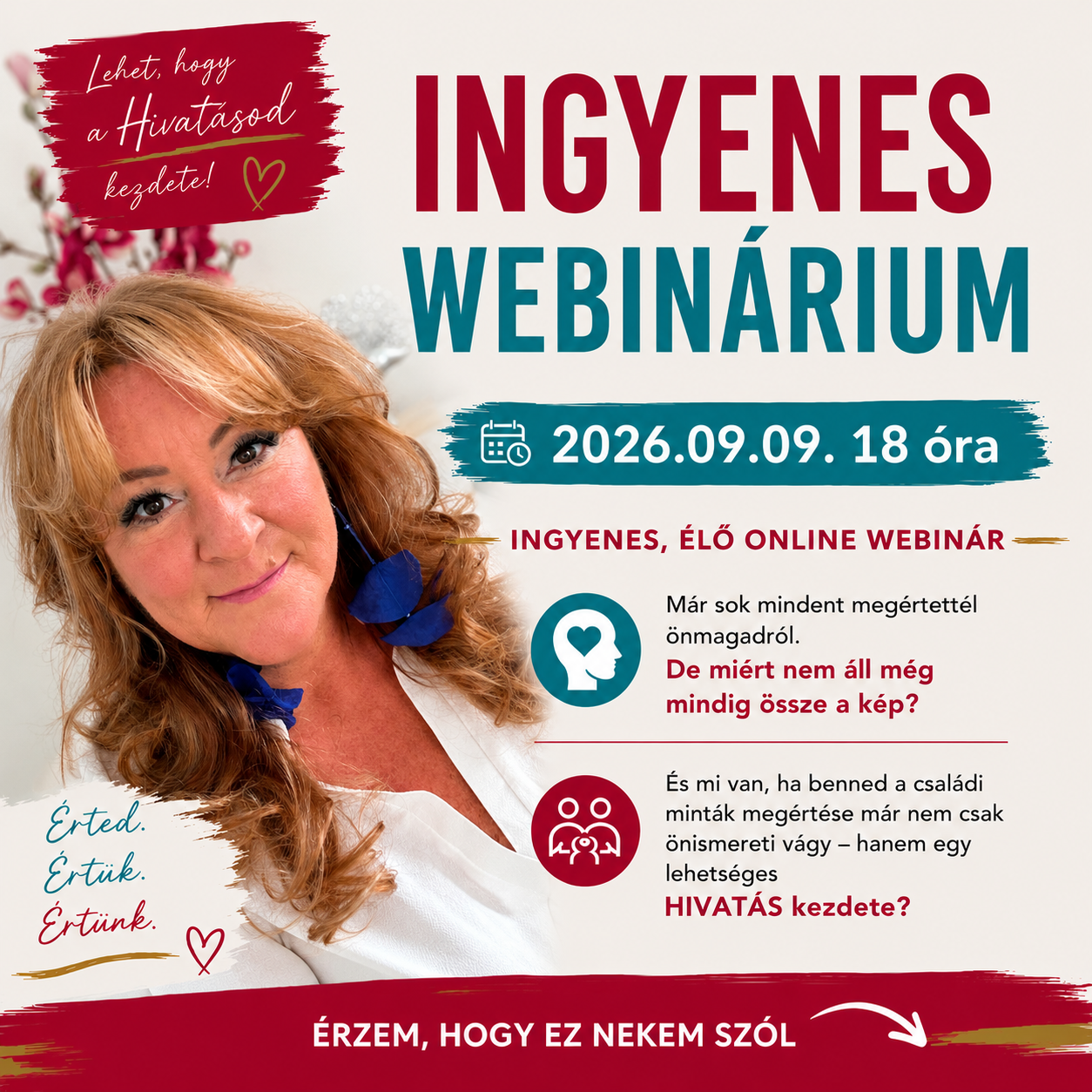 Ingyenes élő webinárium 2026.09.09. 18 óra — Rakovics Éva, Családállítás Tanfolyam